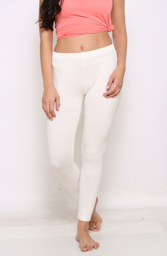 Buy Beige & White Leggings for Women by Tag 7 Plus Online | Ajio.com